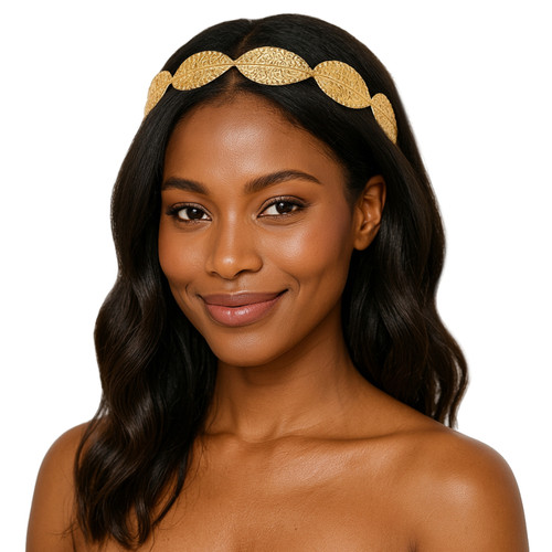 Textured Gold Leaf Roman Headband Costume Accessory