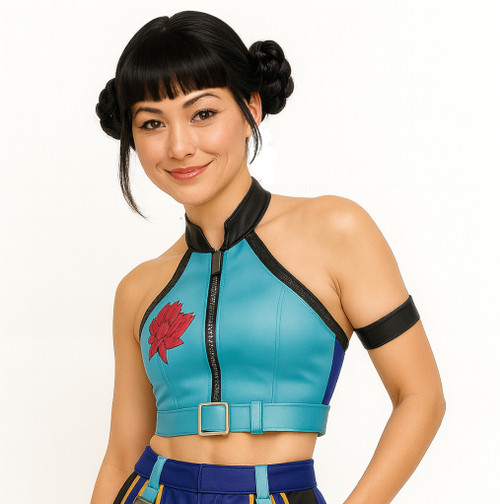 KPop Anime Black Double Bun Womens Wig