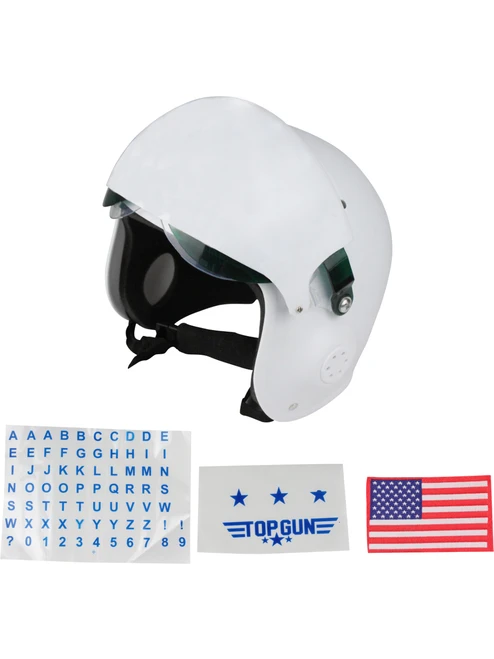 Adult's Deluxe White F16 Jet Pilot Helmet Costume Accessory
