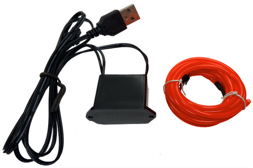 Party Wire Red 2.3mm EL Wire With DC5V USB Inverter 1 Meter Length