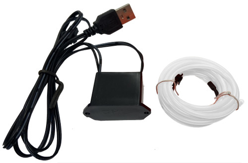 Party Wire White 2.3mm EL Wire With DC5V USB Inverter 5 Meter Length