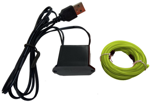 Party Wire Lime Green 2.3mm EL Wire With DC5V USB Inverter 5 Meter Length