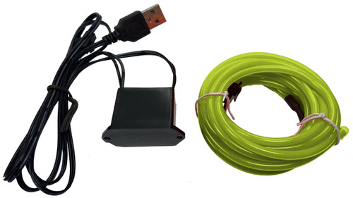 Party Wire Lime Green 3.2mm EL Wire With DC5V USB Inverter 1 Meter Length