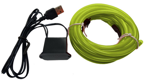Party Wire Lime Green 5.0mm EL Wire With DC5V USB Inverter 5 Meter Length