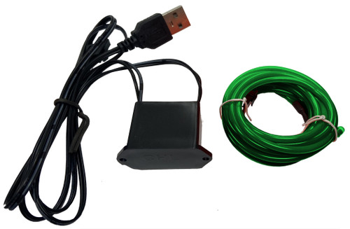 Party Wire Green 2.3mm EL Wire With DC5V USB Inverter 1 Meter Length