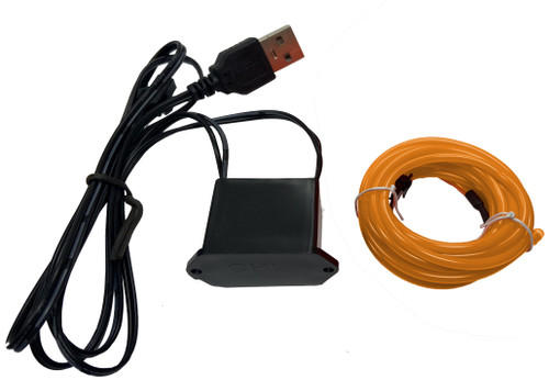 Party Wire Yellow 2.3mm EL Wire With DC5V USB Inverter 3 Meter Length