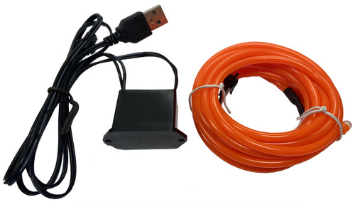 Party Wire Orange 3.2mm EL Wire With DC5V USB Inverter 2 Meter Length