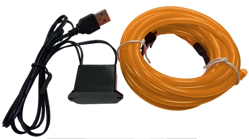 Party Wire Yellow 5.0mm EL Wire With DC5V USB Inverter 5 Meter Length