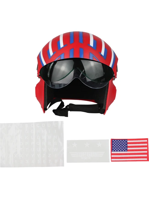 Adult's Deluxe Red Maverick Jet Pilot Helmet With Defects