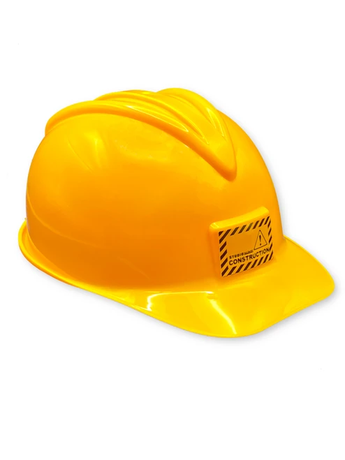 Kids Yellow Adjustable Construction Helmet Costume Accessory/Toy