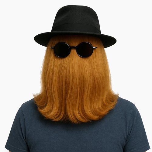 Studio Studs© It's Adam's Cousin Economy Wig With Hat and Glasses