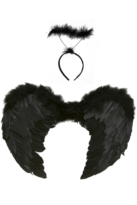 Dark Angel Costume Wings and Halo Accessory Set
