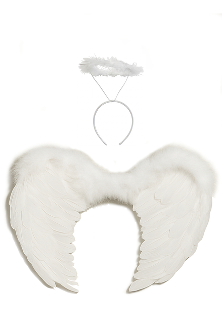 White Angel Costume Wings and Halo Accessory Set