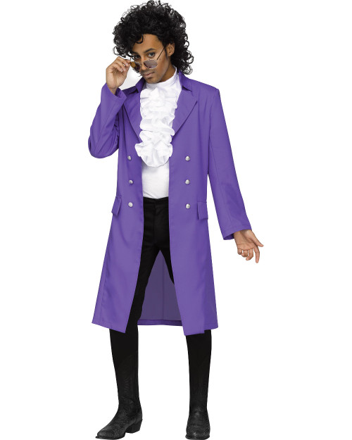 Minnesota Pop Singer Purple Pain Ruffled Trench Coat Costume Plus Size 50