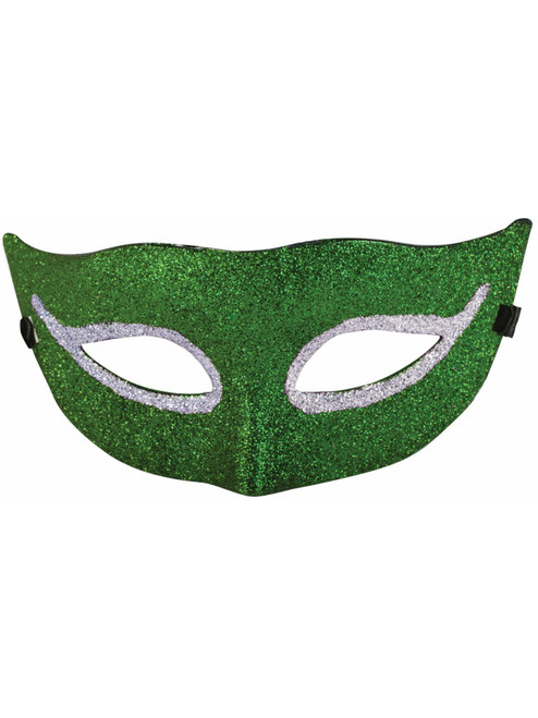 Green Glitter Style Venetian Mardi Gras Half Mask Costume Accessory