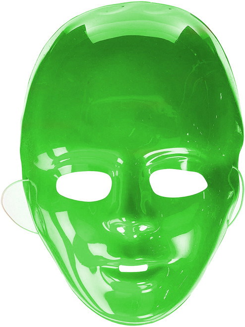 Adult's Male Blank Green Halloween Costume Colored Face Mask Facemask