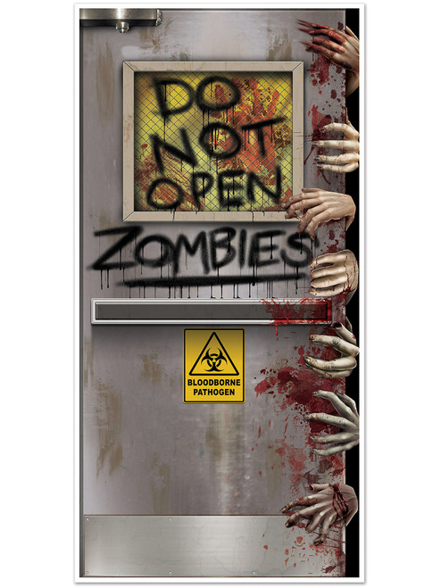 Halloween Zombies Lab Door Cover Indoor Outdoor 30" x 5' Decoration