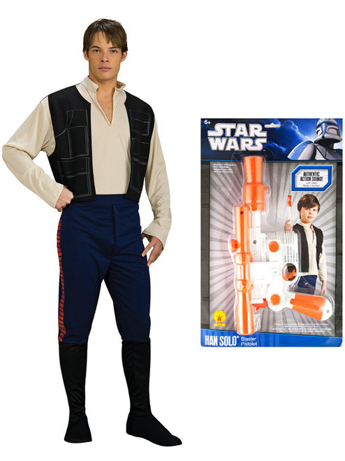Star Wars Adult's Han Solo Costume And Blaster Bundle