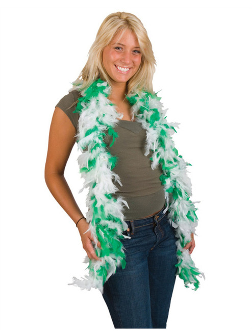 Large Green And White St. Patrick's Day Irish Feather Boa