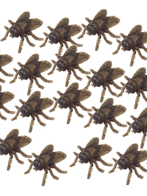 Pack Of 72 Fake Plastic Giant Realistic Flies Fly Insect Bug Toys