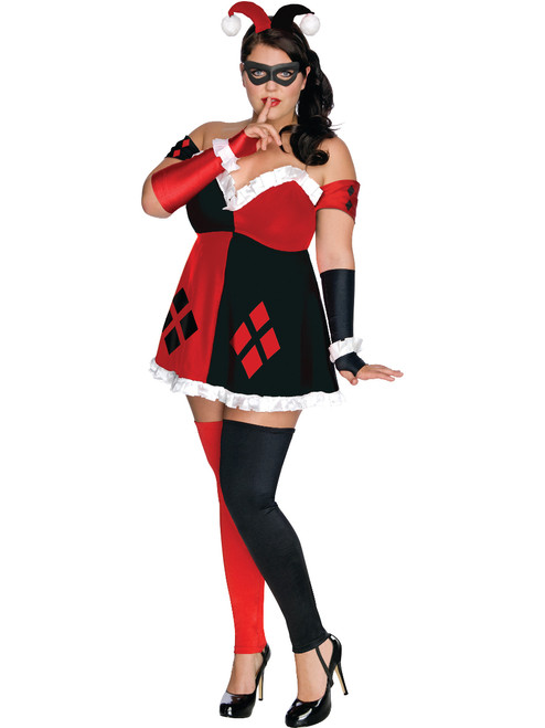 Adult Womens DC Comics Batman Harley Quinn Villain Plus Sized Costume