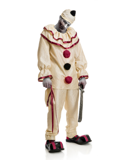 Adult Mens Evil Horror Clown Pants Shirt Hat And Bag Costume Set