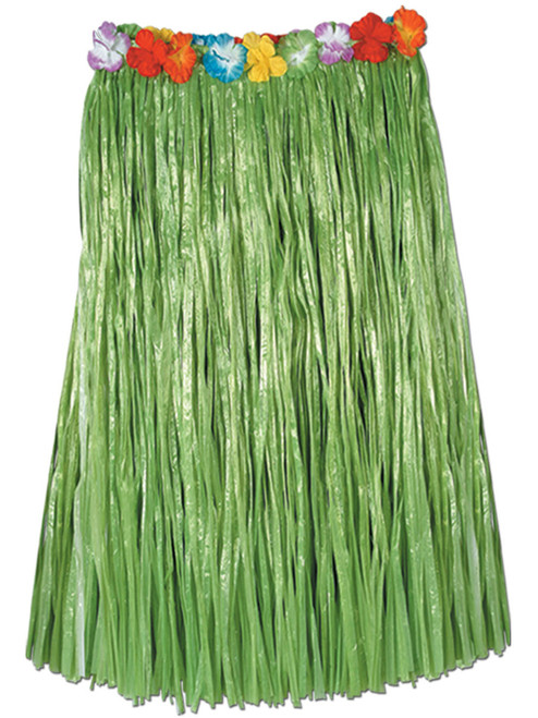 Adults Green Hawaiian Tropical Luau Grass Hula Skirt Costume Accessory