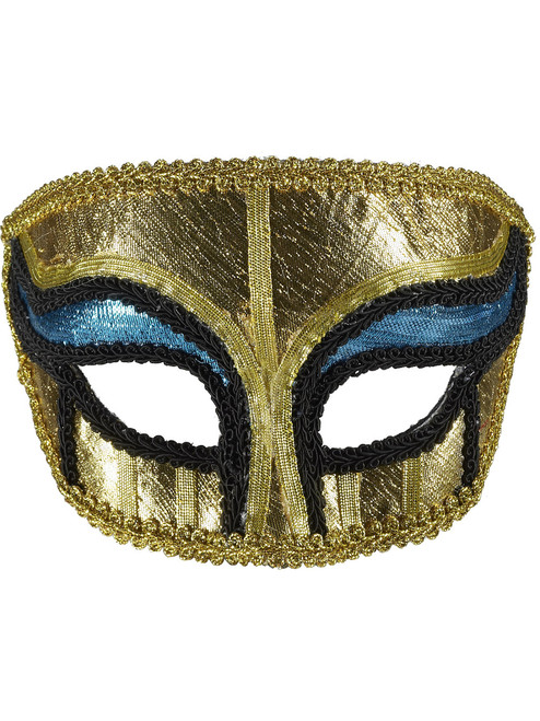 Gold Blue Egyptian Pharaoh Carnival Venetian Mask