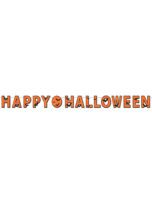 5.5" x 6' Glittered Happy Halloween Streamer Spooky Decoration Decal