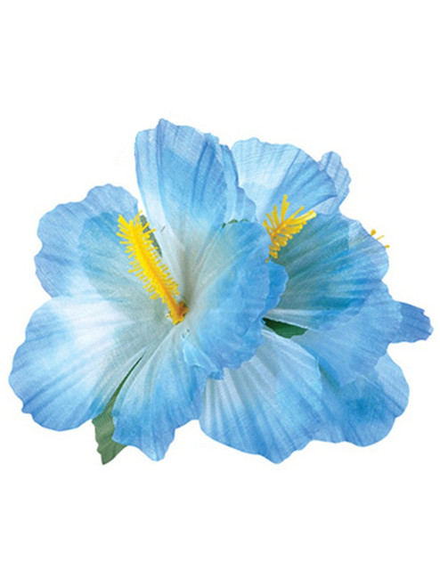 New Blue Adult Luau Hawaiian Flower Hibiscus Costume Accessory Hair Clips