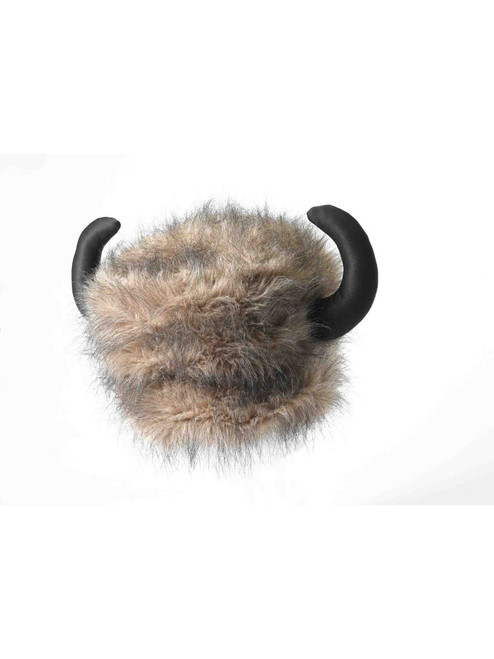 Adult Fur Trapper Trader Buffalo Bison Bills Hat With Horns