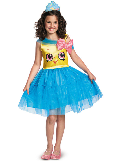 Child's Girls Shopkins Cupcake Queen Dessert Character Dress Costume