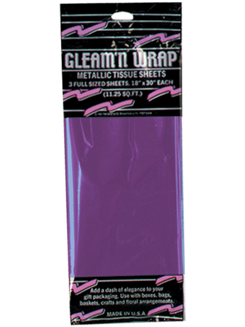 Packaged Metallic Purple Tissue Paper Sheets 18"x30" Party Decoration