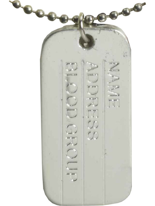 Set of Metal Dog Tags Dogtags With Chain Armed Forces Costume Accessory