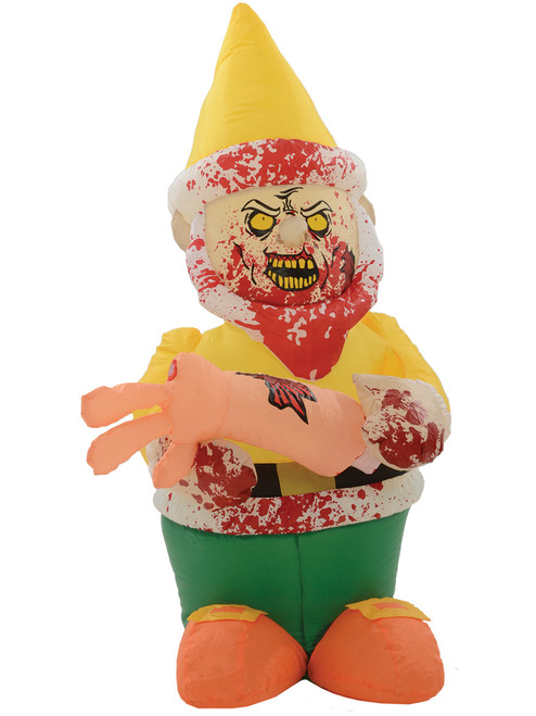 5' Tall Inflatable Zombie Gnome Cannibal Halloween Yard Lawn Decoration