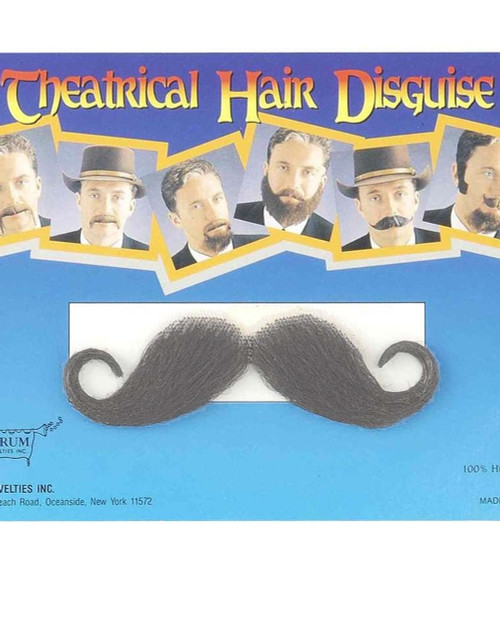 Theatrical Grey Handlebar Moustache Costume Accessory