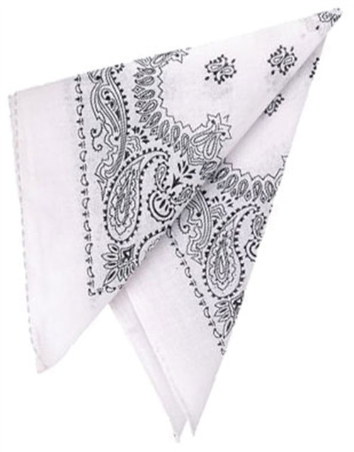 New White Country Western Costume Bandana Head Scarf