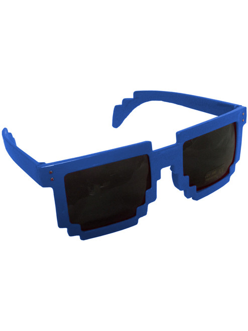 Blue 80's 8-Bit Pixelated Videogame Pixels Sunglasses Costume Accessory