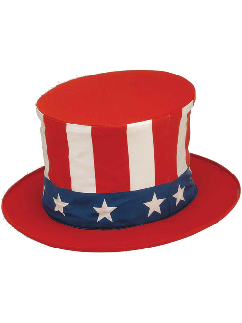 Collapsable Kids Uncle Sam Top Hat Independence Day Patriotic Costume Accessory