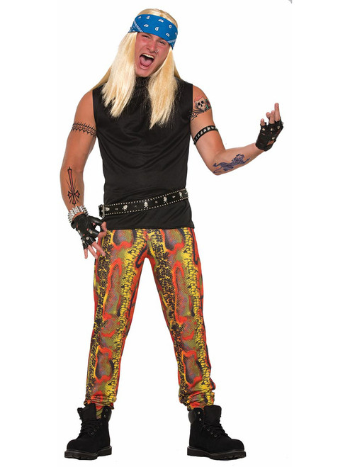 Adults 80s Rock Star Tight Faux Snakeskin Snake Skin Pants Costume Accessory