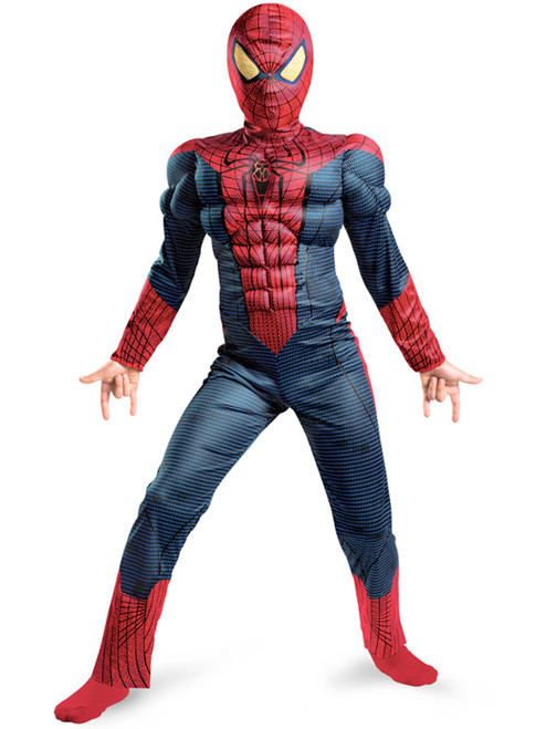 Child The Amazing Spider-Man Muscle Chest Costume With LED Spider