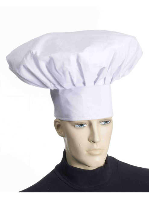 Deluxe Adult Child White Fabric Costume Chef Hat Cap