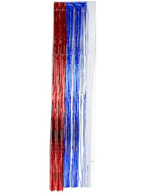 3' x 8' Patriotic Tinsel Foil Fringe Door Window Curtain Party Decoration