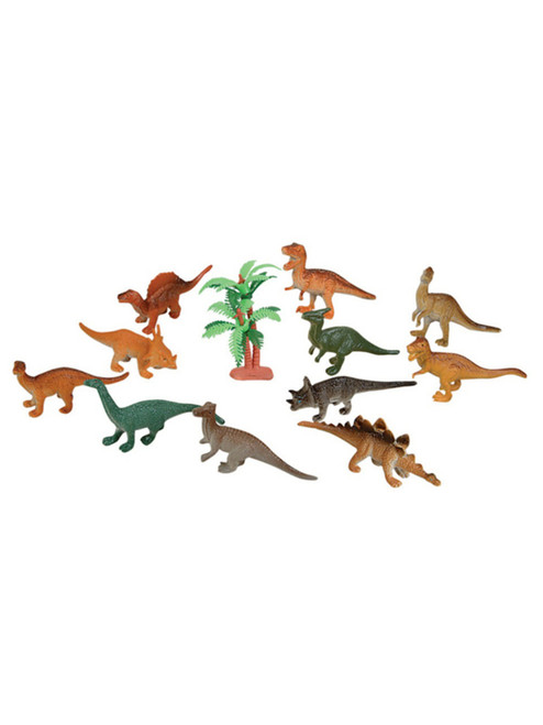 Lot 12 Assorted 2" Jurassic Prehistoric Dinosaur PVC Figurines Decorations