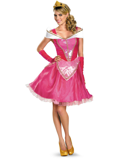 Womens Deluxe Disney Sexy Sassy Sleeping Beauty Princess Aurora Adult Costume