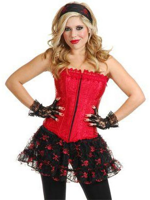 Women's Sexy Pirate Cowgirl Dominatrix Red Lace Corset