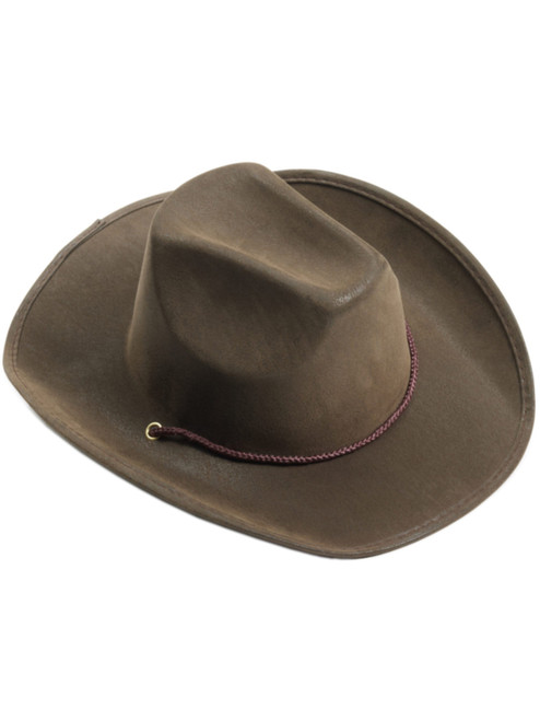 Adults Deluxe Brown Suede Costume Accessory Cowboy Hat