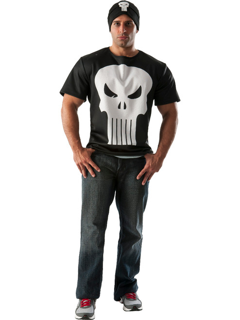 Men's The Punisher Shirt And Hat Set Costume