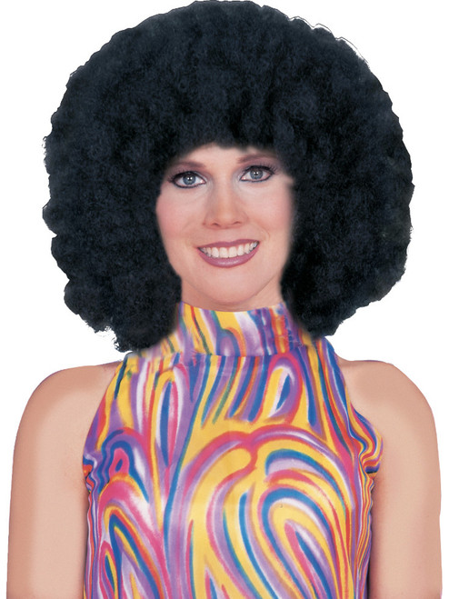 Oversize Jumbo Adult Black Afro Disco Costume Wig