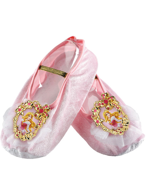 Disney Aurora Costume Accessory White Pink Child Shoe Ballet Slippers